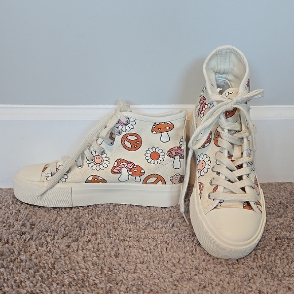 American Eagle Outfitters Shoes - AE + The Smiley Company groovy mushroom print canvas high top sneakers-6